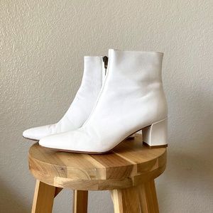 Vince White Leather Ankle Boots (Size 6)